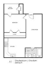 Studio, 1 Bathroom 81 floor plan